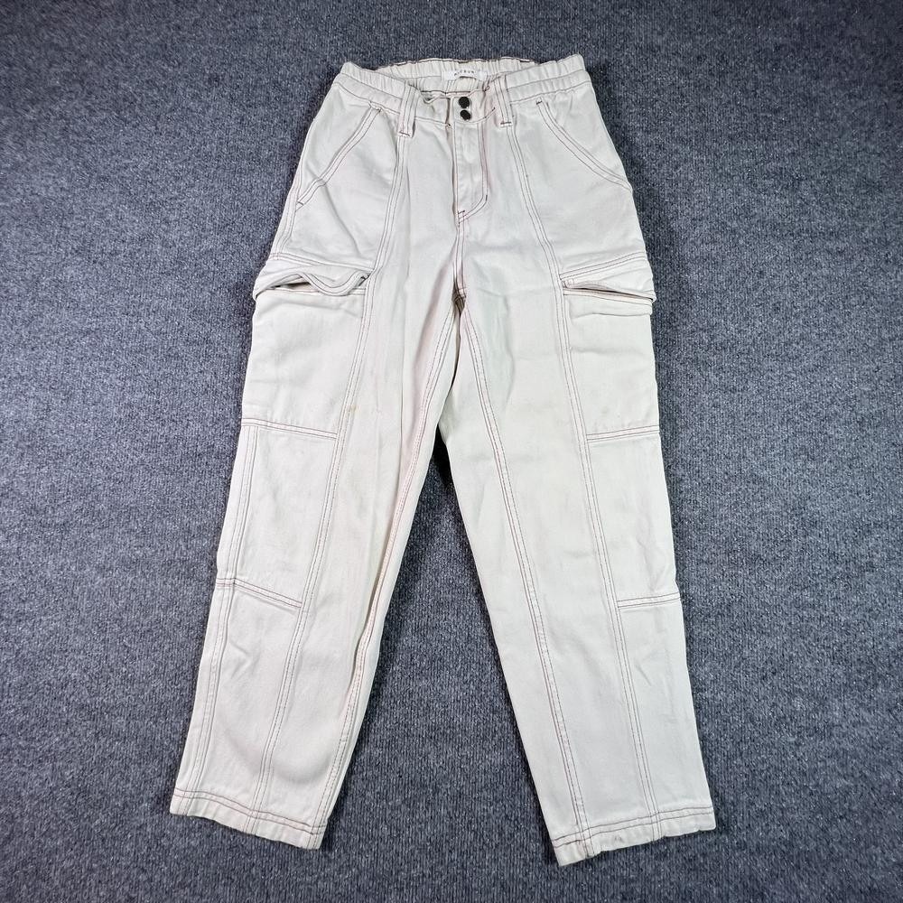 PacSun Straight Jeans Women's S White Cotton Denim Cargo Utility Workwear Travel